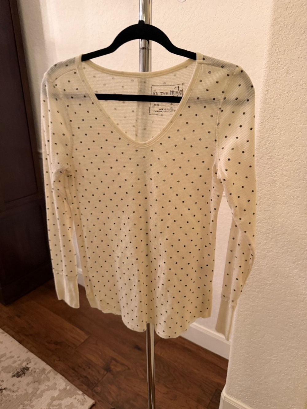 We The Free Long Sleeve Polka Dot Thermal Top (Large)